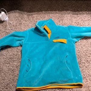 Teal and orange Patagonia pullover